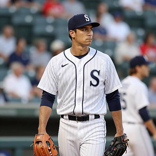 Serious Male Baseball Player in Action
