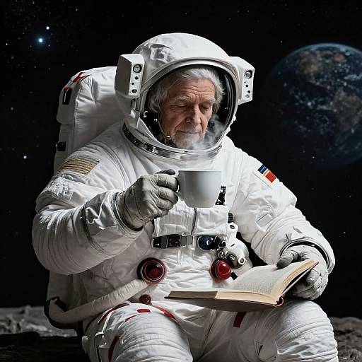 Elderly Astronaut's Cosmic Serenity