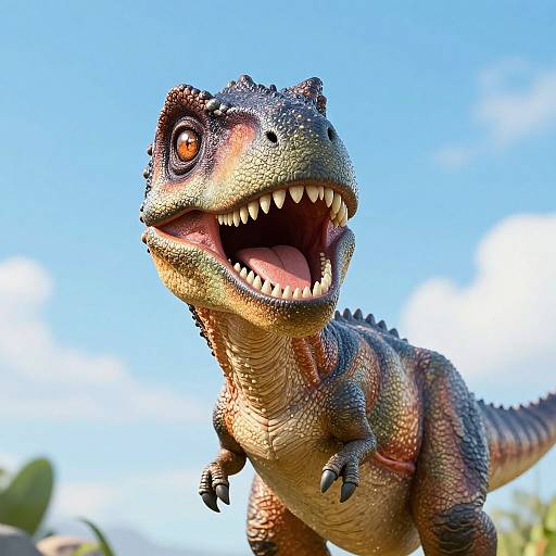 Cute Baby Velociraptor Smiling