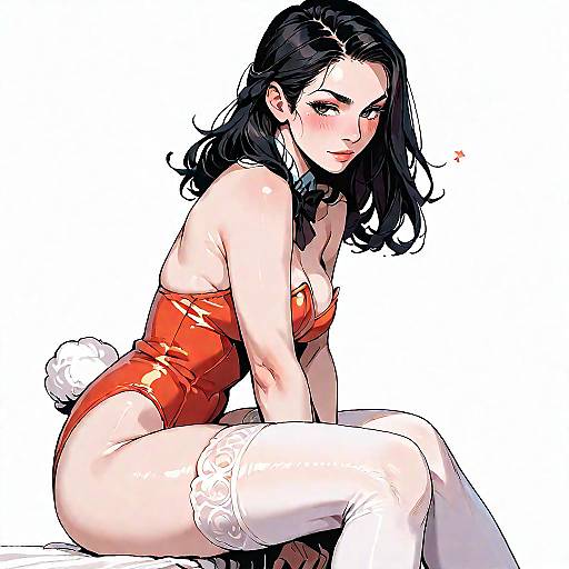 Bunny Costume Girl in White Background