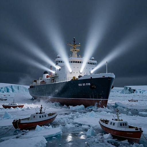Halogen-Lit Barnacled Icebreaker Arctic Observatory