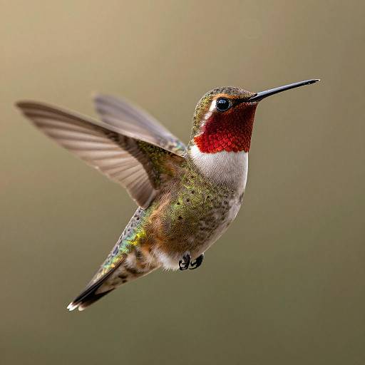 Ruby-Throated Hummingbird Golden Morning Close-Up