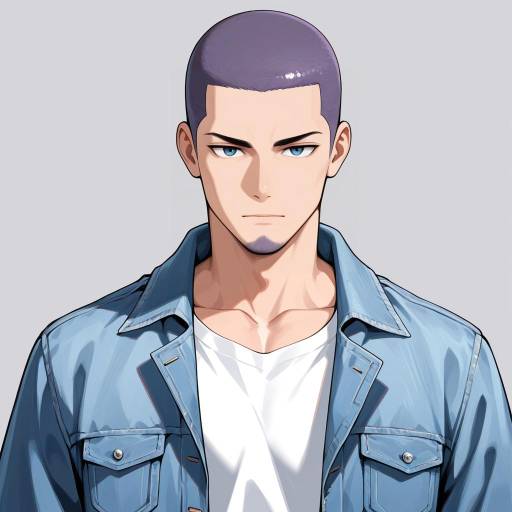 Toned Male with Jet-Black Buzz Cut Toned Male with Jet-Black Buzz Cut