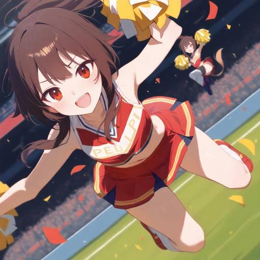 Dynamic Cheerleader Megumin in Action