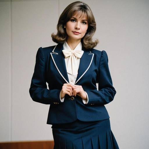 Sophisticated Woman in 1980s Professional Outfit