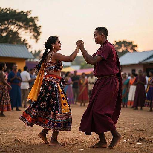 Joyful Dance at Village Festival