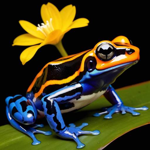 Vibrant Chubby Frog on Black Background Vibrant Chubby Frog on Black Background