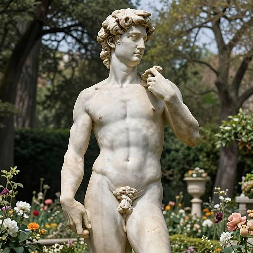 Majestic Marble Statue in Garden