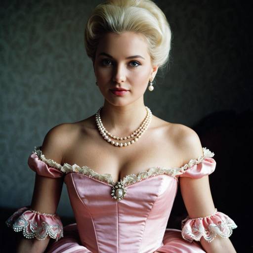 Young Woman in Marie Antoinette Style Dress