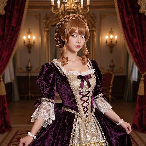 Glamorous Victorian Cosplay in Mansion
