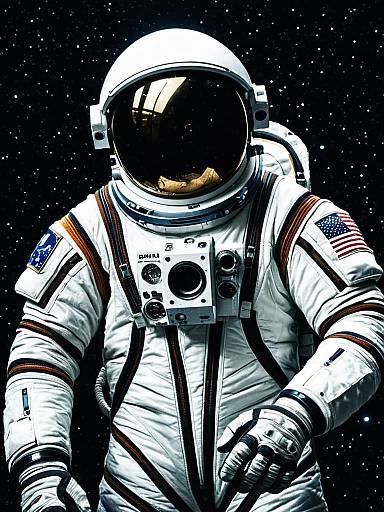 Realistic Male Astronaut in Spacesuit