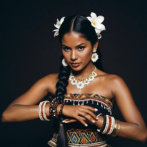 Elegant Bali Dance Attire and Jewelry