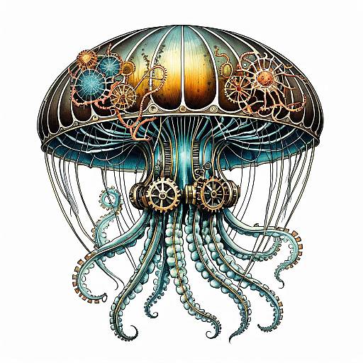 Steampunk Jellyfish Illustration