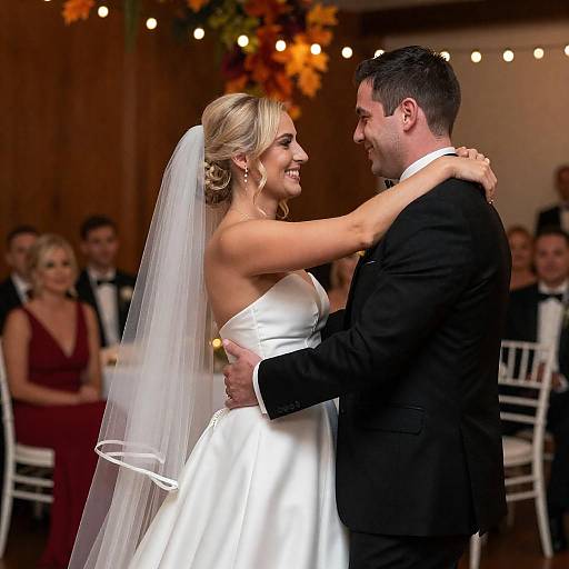 Blonde Bride and Groom Dancing Elegantly