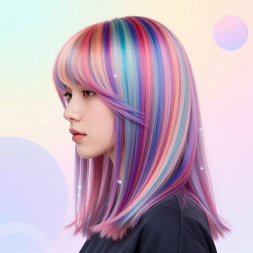 Futuristic Bold Multicolor Hair Experiment