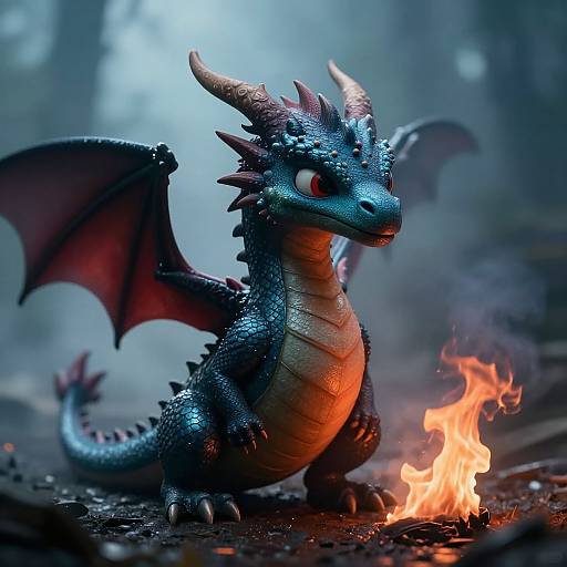 Realistic Cinematic Cute Dragon
