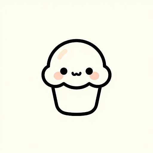 Kawaii Minimalistic Ice Cream Logo