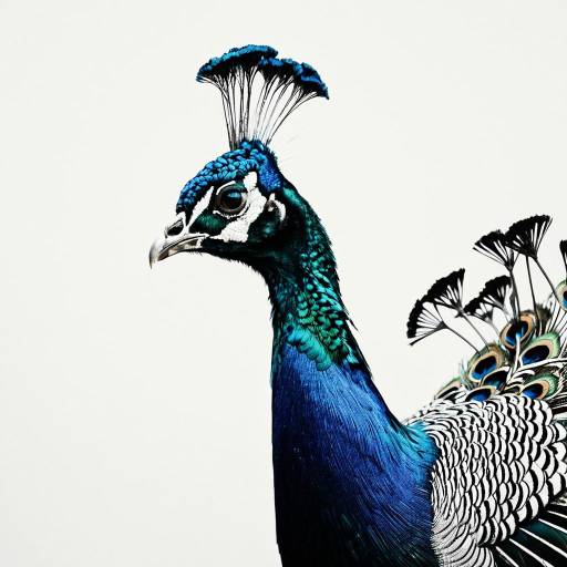 Minimalist Peacock: Colorful Macro Serenity Minimalist Peacock: Colorful Macro Serenity