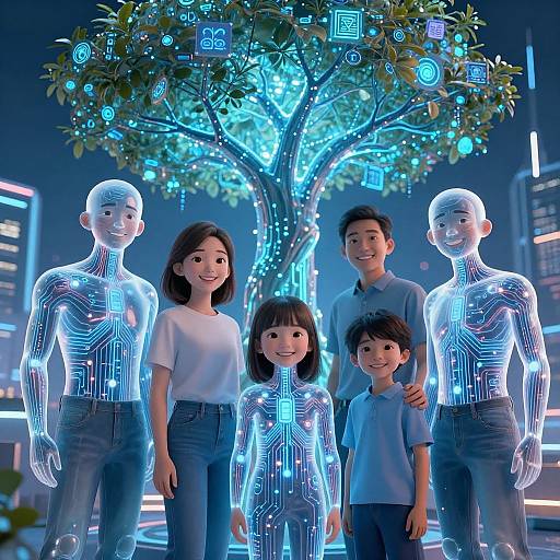 Futuristic AI Family Portrait