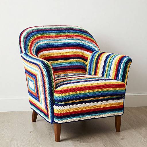 Vibrant Crochet Covered Armchair
