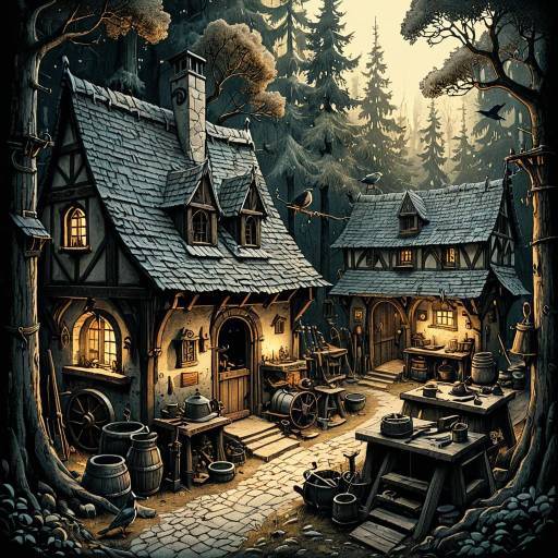 Enchanting Medieval Blacksmith in the Forest