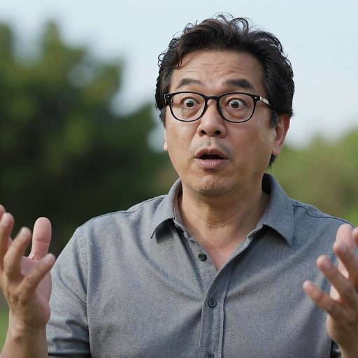 Surprised Middle-Aged Man Outdoors