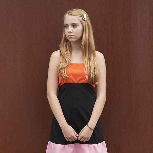 Portrait of Woman in Colorful Dress