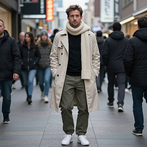 Stylish Man in Urban Neon Lights