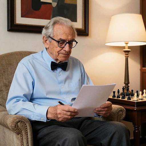Thoughtful Elder in Stylish Armchair
