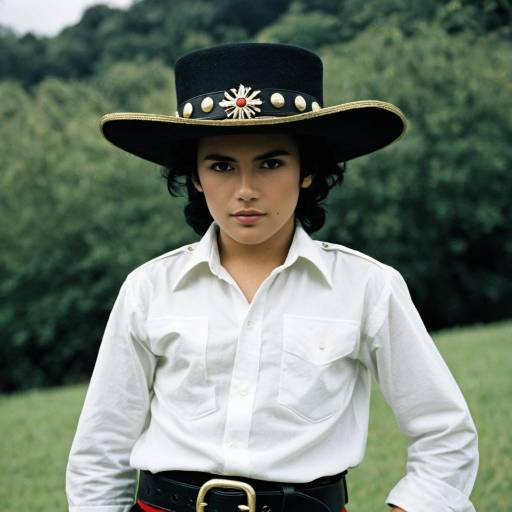 Boy in Adam Ant Style Fancy Dress Outdoors