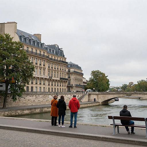 Charming Paris Riverbank Scene in Autumn