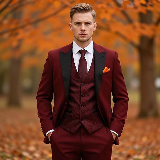 Elegant Man in Autumn Formal Attire