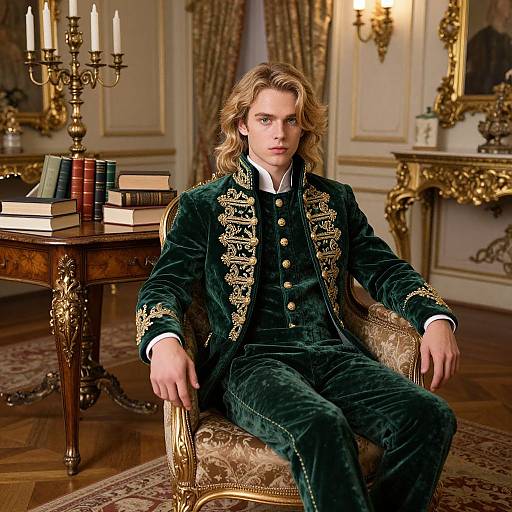 Elegant Young Man in Luxurious Setting