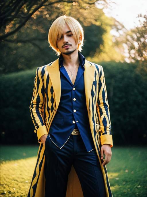 Man in Sanji Cosplay Costume