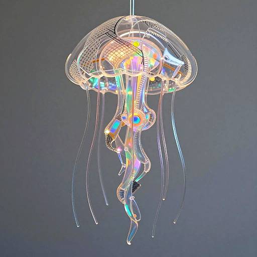 Futuristic Robotic Jellyfish Sculpture