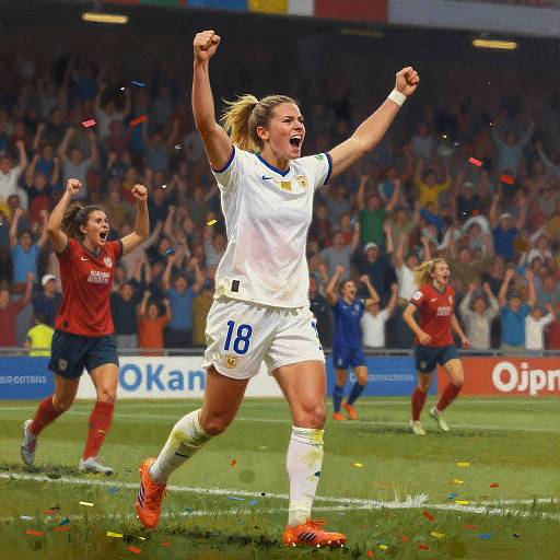 Female Soccer Player Celebrating Goal