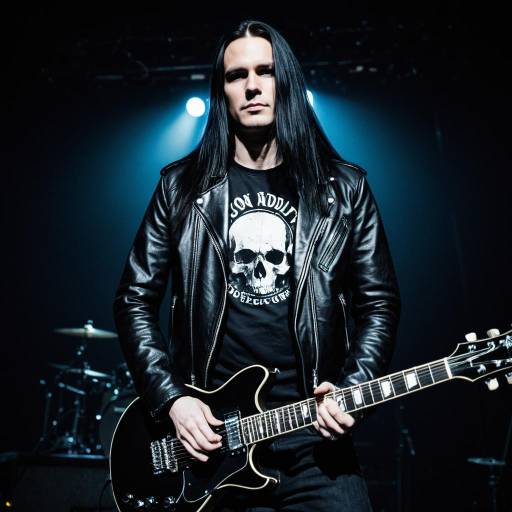 Rock Guitarist in Black Leather Jacket