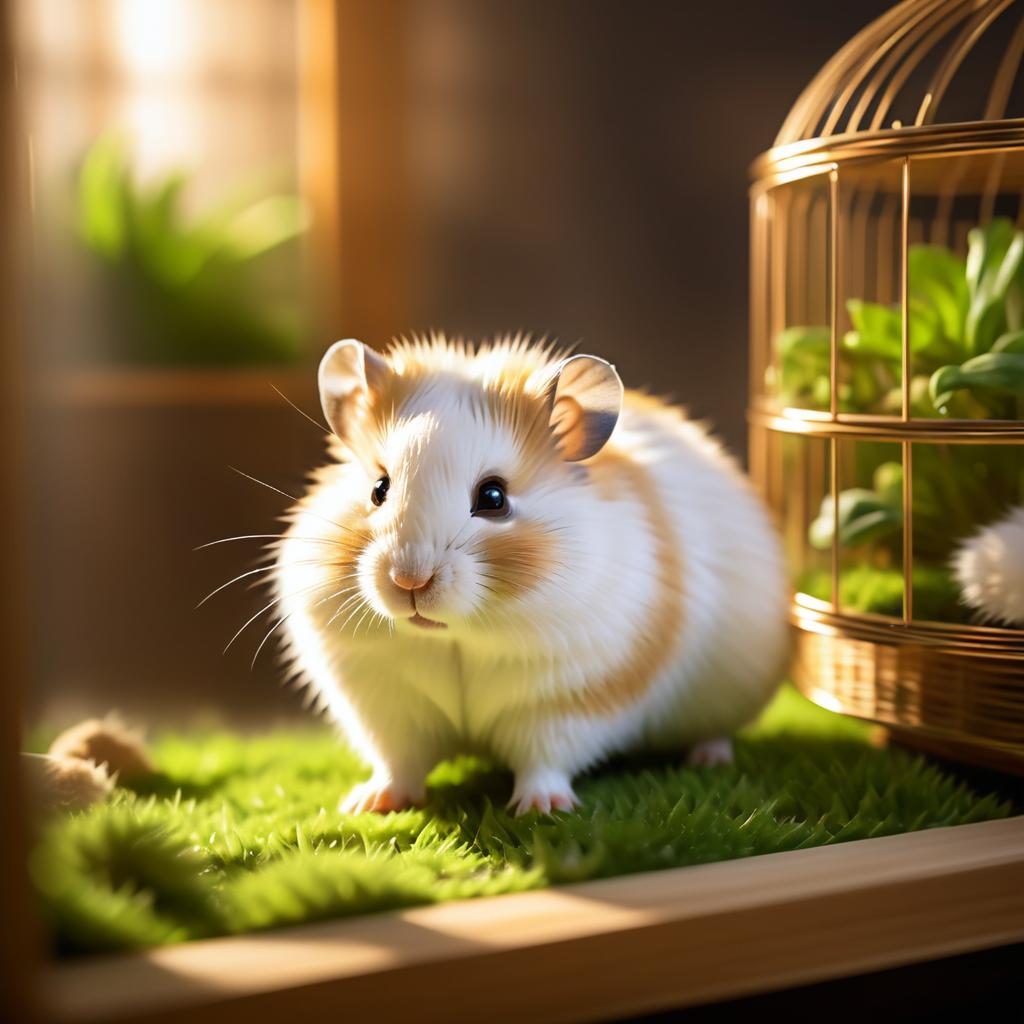 Realistic Hamster in Cozy Terrarium Scene