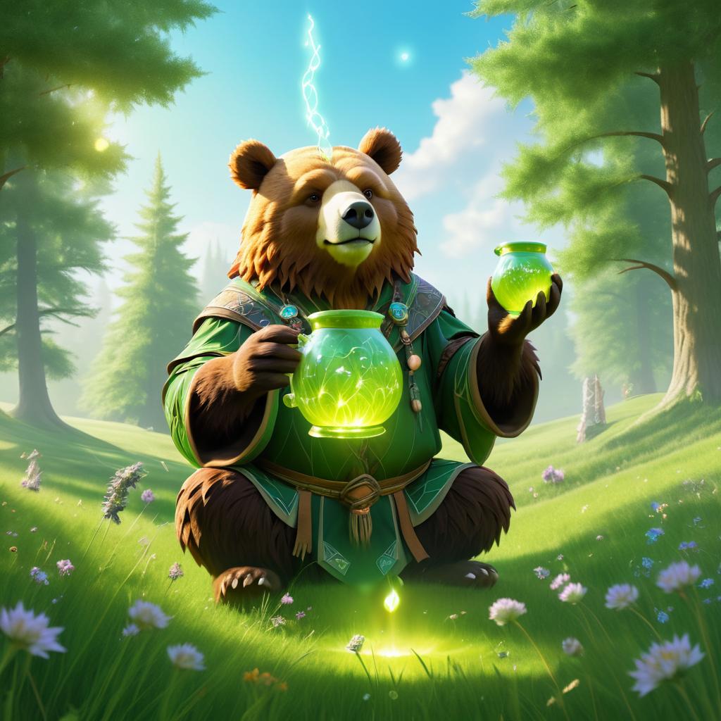 Cinematic Bear Druid Brewing Potion