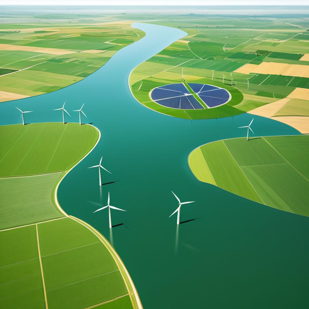 Renewable Energy Landscape with Wind Turbines