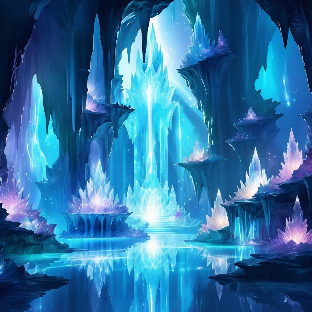 Mesmerizing Crystal Cave Fantasy Scene