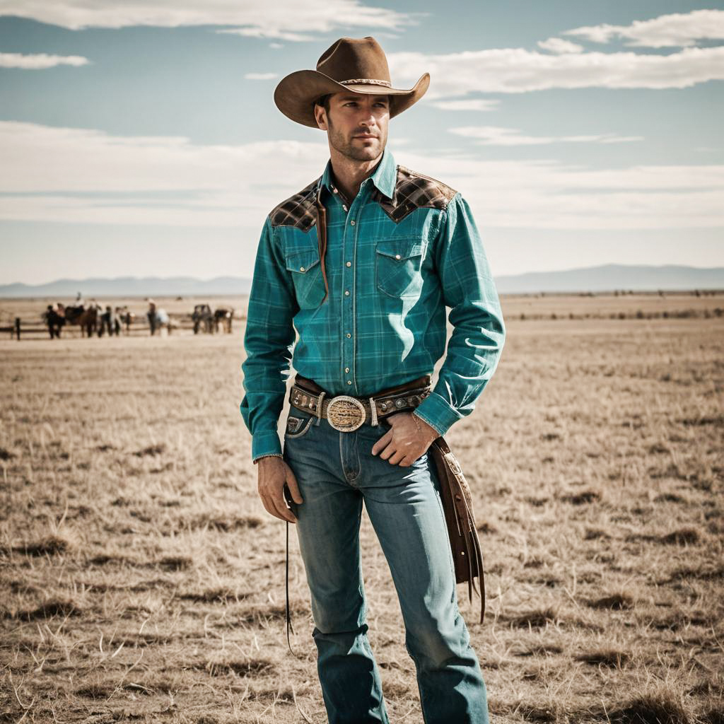 Western Cowboy in Sepia Tone