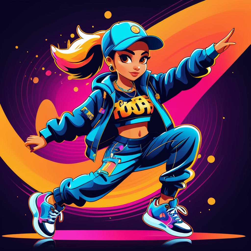 Energetic Hip-Hop Female Character Design