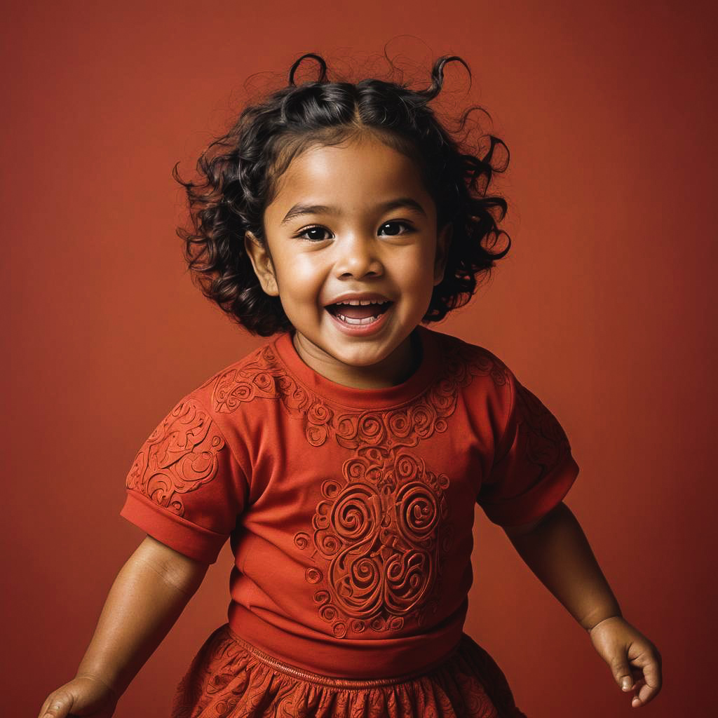 Joyful Maori Child Portrait in Studio