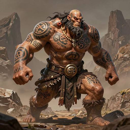 Goliath Warrior with Tribal Tattoos
