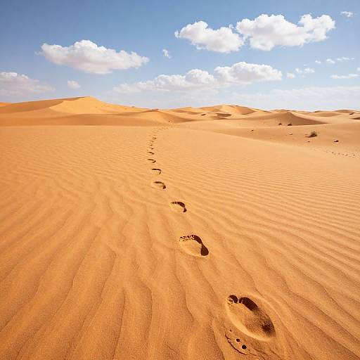 Vibrant Orange Sand Footprints