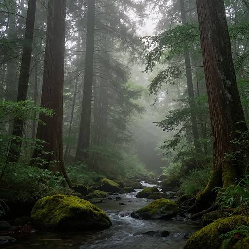 Misty Forest Dawn Serenity