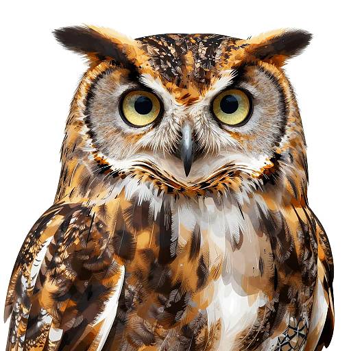 Detailed Lifelike Owl Vector Art