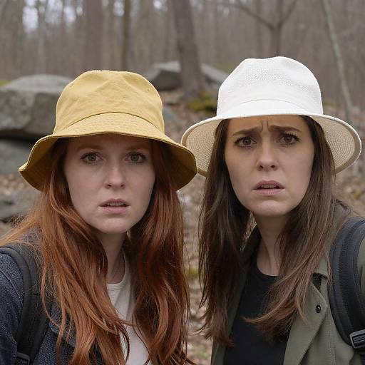 Worried Friends in a Forest Setting