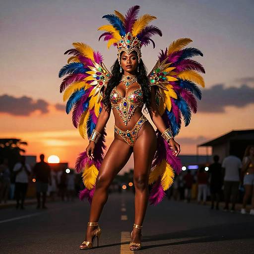 Vibrant Carnival Woman Portrait